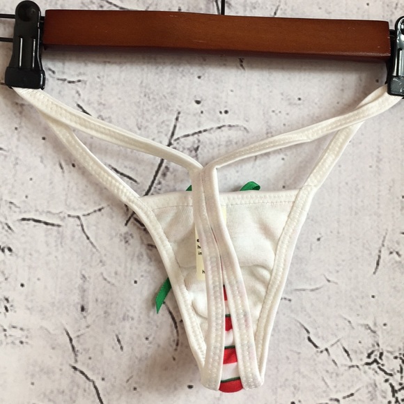 NWT EXPOSURE RED GREEN STRIPE PANTY SET - Picture 6 of 7